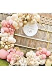 Krom Gold Makaron Pembe Ve Deniz Kumu Balon Seti 50 Adet