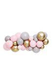Pembe Gri Krom Gold Balon Seti 35 Adet