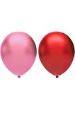 Metalik Balon Seti 10 Adet ( Pembe, Kırmızı)