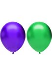 Metalik Balon Seti 10 Adet ( Mor, Koyu Yeşil )
