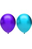 Metalik Balon Seti 10 Adet ( Açık Mavi, Mor)