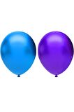 Metalik Balon Seti 50 Adet ( Koyu Mavi, Mor)
