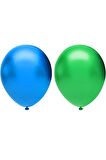 Metalik Balon Seti 50 Adet ( Koyu Mavi, Koyu Yeşil)