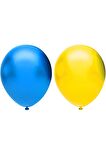 Metalik Balon Seti 50 Adet ( Koyu Mavi, Sarı)