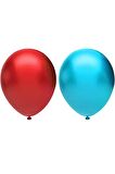 Metalik Balon Seti 50 Adet ( Kırmızı, Açık Mavi)