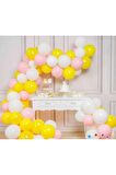 50 Adet Metalik Balon (Sarı, Beyaz, Pembe)+Balon Zinciri Hediye