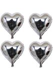 Gümüş Kalp Folyo Balon Set 7 adet 25 cm
