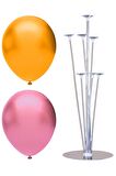 7 Çubuklu Balon Standı + 7 adet balon ( Turuncu, Pembe )