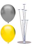7 Çubuklu Balon Standı + 40 adet balon ( Sarı, Gümüş )