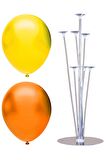 7 Çubuklu Balon Standı + 40 adet balon ( Turuncu, Sarı )