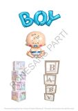Baby Yazılı Şeffaf Balon Kutusu Bebek ve  Boy Folyo Balon ve Balon Seti