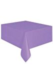 Mor Tek Kullanımlık Naylon Masa Örtüsü 120cm - 180 cm