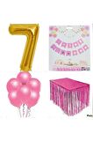 Doğum Günü Parti Seti 7 Rakam Pembe Konsept 