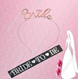 Bride To Be Metal Taç ve Siyah Kuşak Seti Bekarlığa Veda Partisi