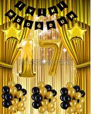 Gold Renk Yıldız Folyo Banner  Balon Seti 17 Yaş