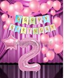 Pembe Renk Yıldız Folyo  Balon Seti 2 Yaş