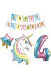 4 Yaş Unicorn Folyo Balon Set