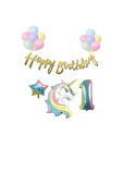 Unicorn Balonlu Kaligrafi Happy Bırthday 1 Yaş Balon Set