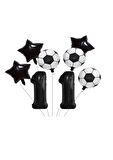 Yıldız Rakam Futbol Topu Desenli Folyo Balon Seti Yaş 11