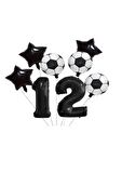 Yıldız Rakam Futbol Topu Desenli Folyo Balon Seti Yaş 12
