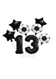 Yıldız Rakam Futbol Topu Desenli Folyo Balon Seti Yaş 13