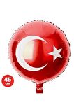 23 Nisan 29 Ekim Türk Bayrak Temalı Folyo Balon 45 Cm 1 Adet
