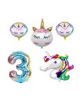Unicorn Karakterli Rakamlı Doğum Günü Parti Seti Yaş 3