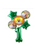 Yeşil Rakam Yıldız Aslan Hayvan Folyo Balon Seti Yaş 1