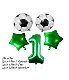 Yeşil Rakam Yeşil Yıldız Futbol Temalı Balon Seti Yaş 1