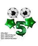 Yeşil Rakam Yeşil Yıldız Futbol Temalı Balon Seti Yaş 5