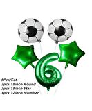 Yeşil Rakam Yeşil Yıldız Futbol Temalı Balon Seti Yaş 6