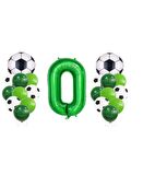 0 Yaş Futbol Temalı Yeşil Rakamlı Balon Seti