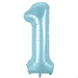 1 Açık Mavi Renk Rakam Folyo Balon 80 cm
