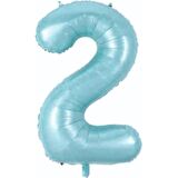 2 Açık Mavi Renk Rakam Folyo Balon 80 cm