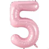 5 Açık Pembe Renk Rakam Folyo Balon 80 cm