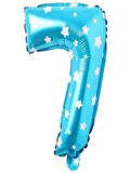 Puanlı Mavi Renk Rakam Folyo Balon 36 cm Yaş 7