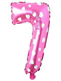 Puanlı Pembe Renk Rakam Folyo Balon 36 cm Yaş 7