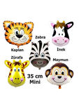 Safari Sevimli Hayvanlar Folyo Balon Seti (35 cm) 6 Adet