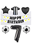 Best Siyah Beyaz Taraftar Folyo Balon ve Eva Banner Seti Yaş 7