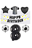Best Siyah Beyaz Taraftar Folyo Balon ve Eva Banner Seti Yaş 8