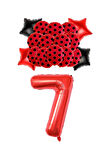 Best Kırmızı Rakam Yıldız Kalp Folyo ve Puanlı Baskılı Balon Seti Yaş 7
