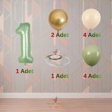 Best Su Yeşil Rakam Balon Seti Yaş-9