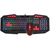 Oyunlar için Tasarlanmış Renkli LED RGB Aydınlatmalı Profesyonel Gaming Mouse ve Klavye Oyuncu Seti