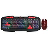 Profesyonel Oyuncu Gaming Mouse ve Klavye Seti Ergonomik RGB Işıklı Klavye ve 3200 DPI 6 Tuşlu Mouse