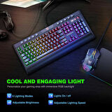 Savaş Alanına Hazır Taktiksel Klavye ve Hızlı DPI Mouse RGB LED Gaming Oyuncu Klavye ve Mouse Seti