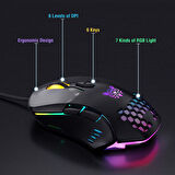 Savaş Alanına Hazır Taktiksel Klavye ve Hızlı DPI Mouse RGB LED Gaming Oyuncu Klavye ve Mouse Seti