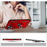 Apple iPhone 15 Uyumlu Kılıf Standlı Manyetik Yüzüklü Military Ring TPU Cover