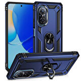 Huawei Nova 9 SE Uyumlu Kılıf Standlı Manyetik Yüzüklü Military Ring TPU Cover