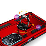 Huawei Nova 9 SE Uyumlu Kılıf Standlı Manyetik Yüzüklü Military Ring TPU Cover