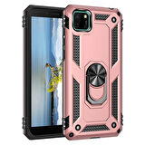 Huawei Y5P Uyumlu Kılıf Standlı Manyetik Yüzüklü Military Ring TPU Cover